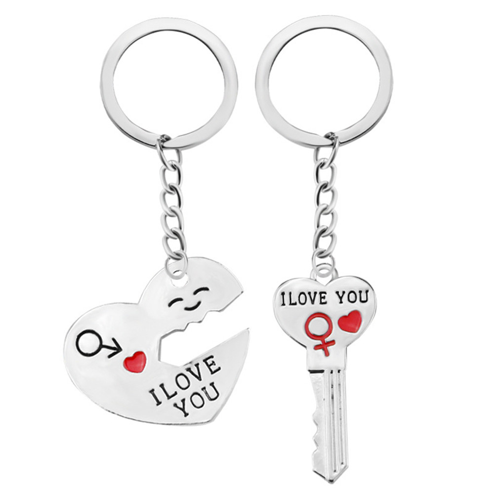 And Key Lover Couple Valentine's Day Gift Keyfob Key Ring Love Heart Keychain 