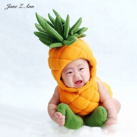 Jane Z Ann Baby pineapple costume infant toddler photography props boys girls plushoutfits 3pcs fruit clothing hat+sock+bodysuit ► Photo 1/3