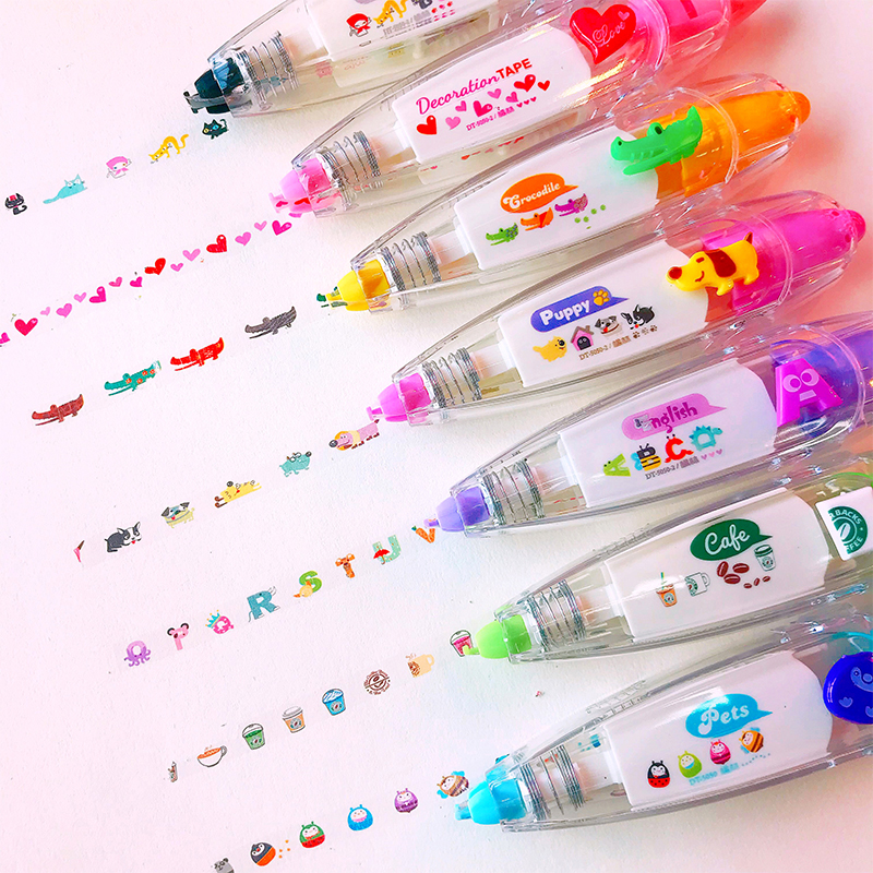 CN_ CUTE ANIMALS PRESS TYPE DECORATIVE CORRECTION TAPE DIARY STATIONERY GIFT O