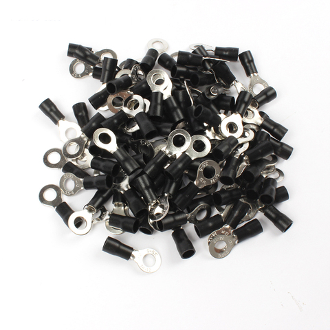 50PCS RV3.5-6 Black Ring insulated terminal suit 2.5-4mm2 cable Crimp Terminal  Cable Wire Connector ► Photo 1/3