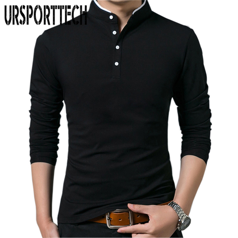 Brand New Men Polo Shirt Mens Long Sleeve Solid Polo Shirts Camisa Polos Masculina Popular Casual Cotton Plus Size M-4XL Tops ► Photo 1/6