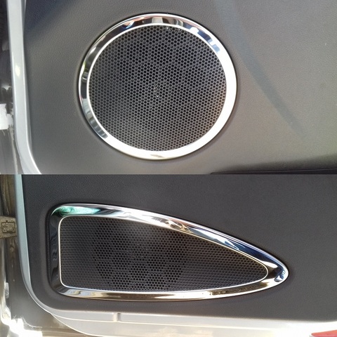 4pcs stainless steel door speaker stereo sound cover decorative moldingtrims for Lada Granta Kalina 2 ► Photo 1/1