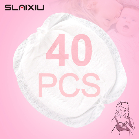 SLAIXIU 40 Pieces Breast Pads Nursing Pads Disposable Breast Pads Breastfeeding Accessories Ultra-thin Dry Soft ► Photo 1/6