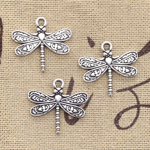 8pcs Charms Dragonfly 21x19mm Antique Making Pendant fit,Vintage Tibetan Bronze Silver color,DIY Handmade Jewelry ► Photo 1/2