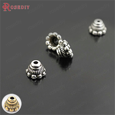 (26931)100PCS 7x5MM,Height:5MM Antique Style Zinc Alloy Bead Caps Diy Jewelry Findings Accessories Wholesale ► Photo 1/4
