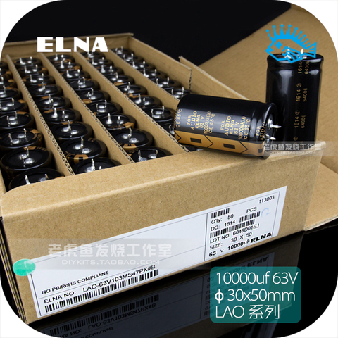 1PCS/5PCS 10000UF 63V 63V10000UF FOR AUDIO ELNA Brand new original Hifi DIY audio filter electrolytic capacitor ► Photo 1/1