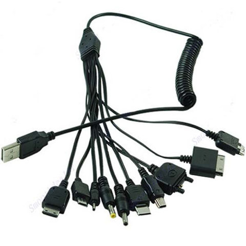 10 In 1 Universal USB Charger Cable Cord Micro USB Mini USB For Phone iPhone iPod Samsung Nokia Y550  MP3 DVD PSP ► Photo 1/1