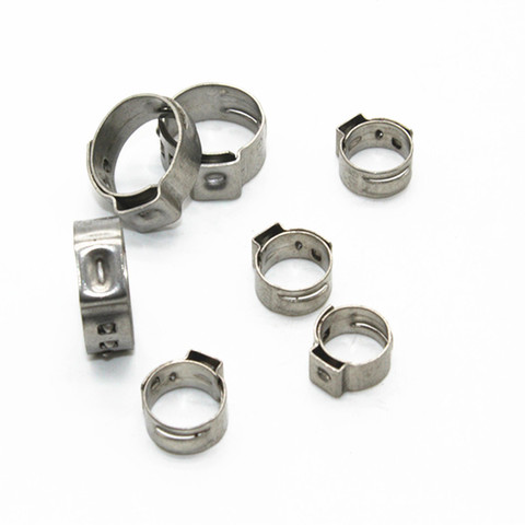 Free shipping High Quality 25 PCS Stainless Steel 304 Single Ear Hose Clamps Assortment Kit Single ► Photo 1/4