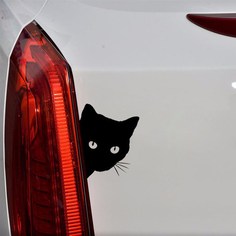 Black Cat Face Peeking Motorcycle Car Stickers Window Decals Love Heart Labrador Heartbeat Auto Decors Car Sticker ► Photo 1/3