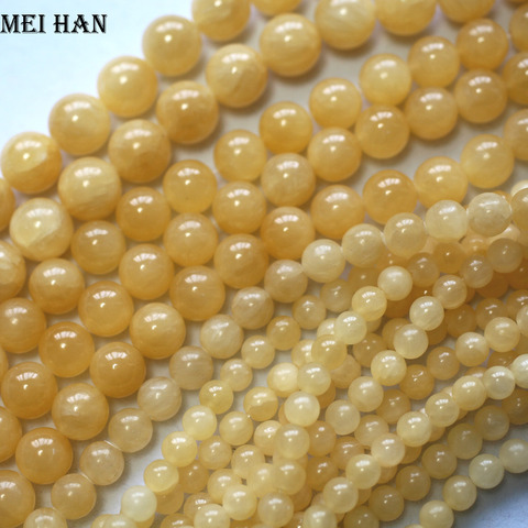 Meihan Wholesale (2 strands/lot) 12mm natural honey jadeite stone smooth round loose beads for jewelry making diy design ► Photo 1/2