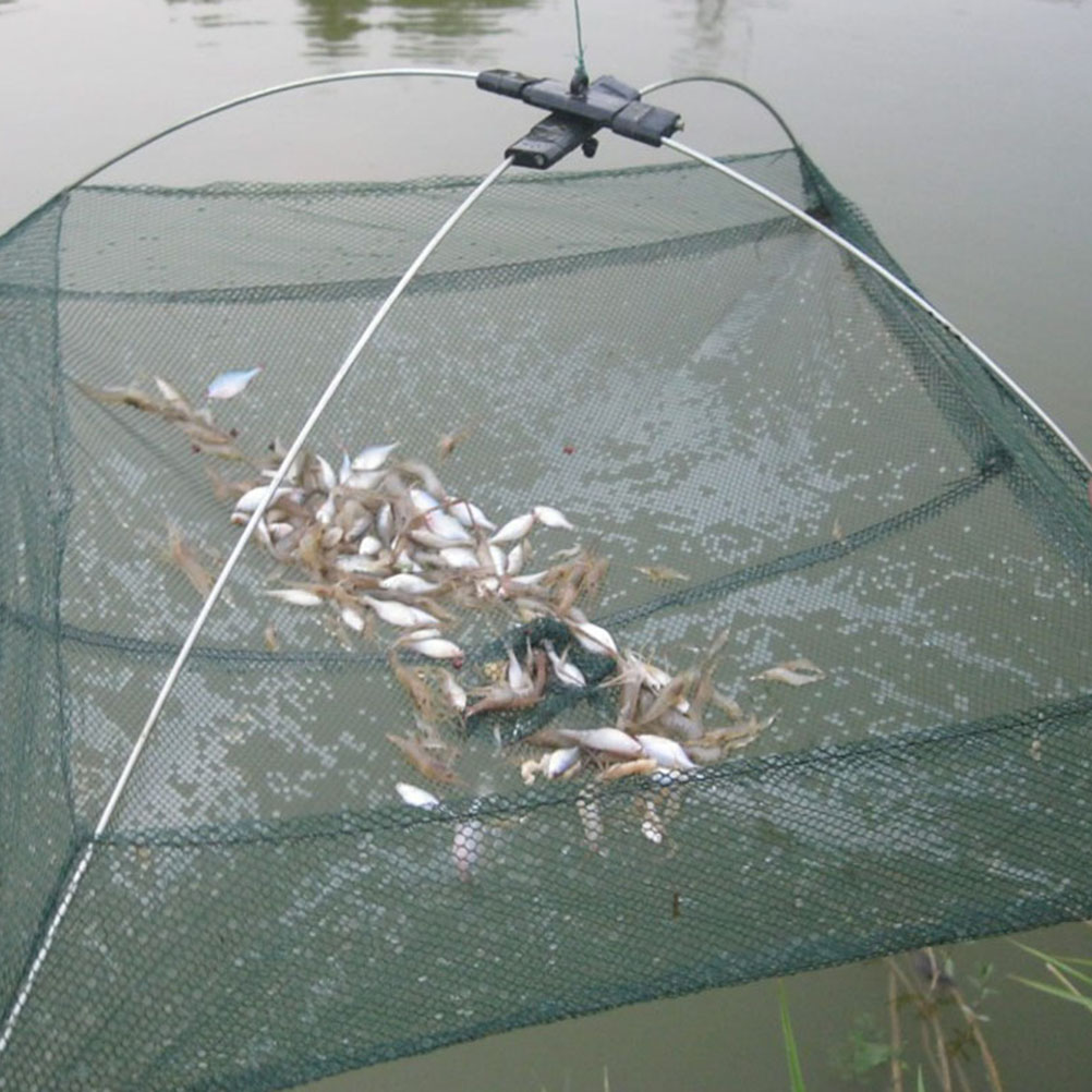 Details about   Foldable Fishing Bait Trap Crab Net Nylon Crawdad Shrimp Cast Dip Cage Pond Mesh 