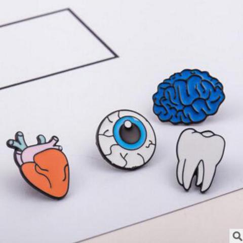 Korean version of the jewelry color drops of human body brooches brain eyes tooth brooch accessories wholesale  Pin Badge ► Photo 1/4