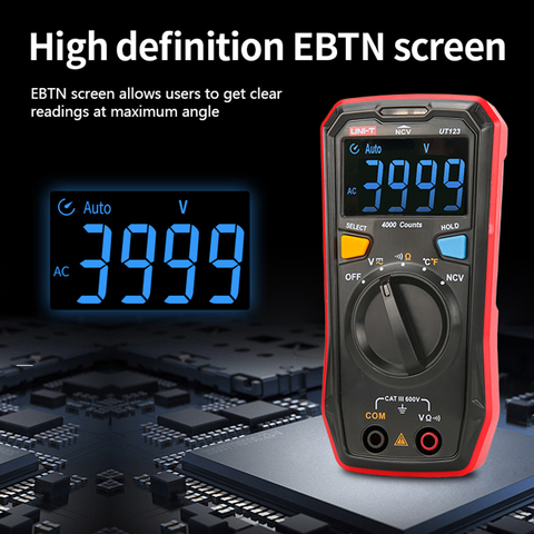 UNI T UT123 Digital Multimeter Tester Auto Range Mini Pocket Temperature Meter AC DC Voltmeter Capacitance Frequency Ohm Meter ► Photo 1/6