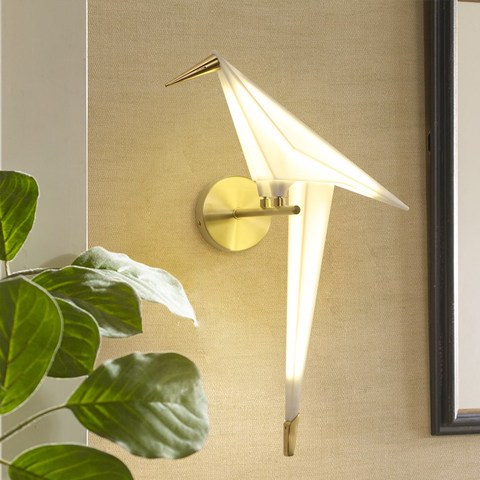 Nordic aisle bedside wall lighting for home Creative design wall decoration lamp Paper crane  Sconce  Bird LED wall light ► Photo 1/6