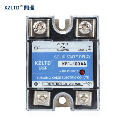 KZLTD SSR-100AA AC Solid State Relay 100A AC-AC Relay Solid State 100A AC Relay for Temperature Control High Quality Relais ► Photo 1/6