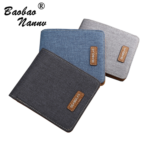 Super Thin 2022 Vintage Short Men Wallets Transverse Multi Card Vertical Coin Purse Canvas Wallet For Men Students Teenager ► Photo 1/5