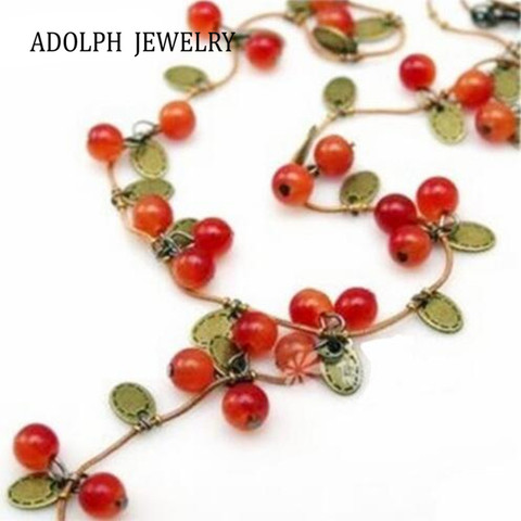 ADOLPH Jewelry RN-0331 Fashion Jewelry For Women Korean Fashion Vine Red Cherry Necklace ► Photo 1/6