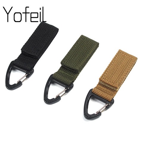 Outdoor Camping Hiking  Molle Tactical Nylon Ribbon Knapsack Keychain Triangle Backpack Waist Bag  Fastener Hook Buckle ► Photo 1/6