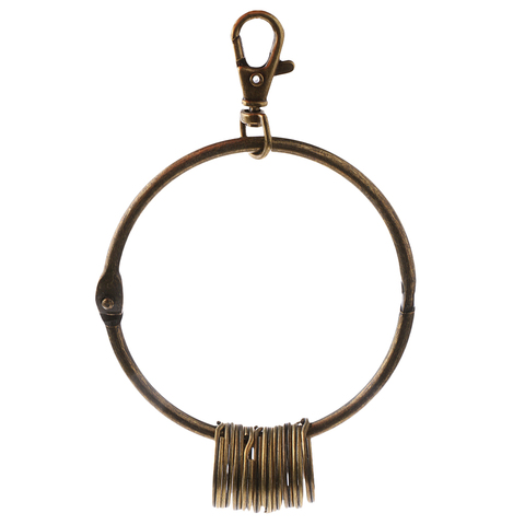 Vintage Key Rings Bronze Large Round Hoop Key Ring Organizer with Lobster Clasp for Multiple Keys Accessories ► Photo 1/6