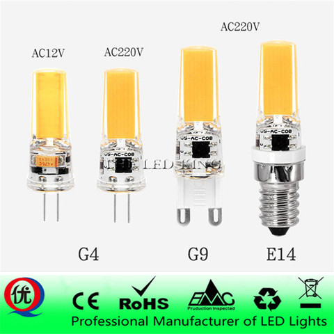 LED G4 G9 E14 Lamp Bulb AC/DC Dimming 12V 220V 3W 6W 9W 12W COB SMD LED Lighting Lights replace Halogen Spotlight Chandelier ► Photo 1/6