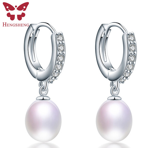 HENGSHENG 100% Genuine pearl jewelry natural pearl earrings cultured freshwater pearls, super deal earring women girl best gifts ► Photo 1/5
