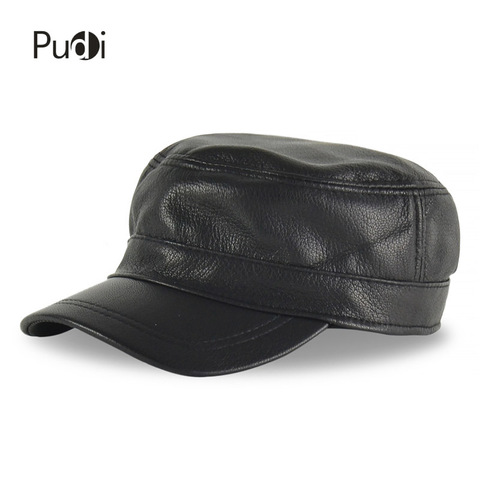 HL154-B Spring genuine leather men baseball cap hat  high quality men's real sheep skin leather adult solid army hats caps ► Photo 1/1