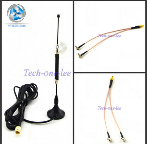 10dBi 4G Antenna SMA Plug 696-960MHz / 1710-2690MHz Long Range RG174 3M+ SMA Female to Y type 2 X TS9 Male RG316 Cable 15cm ► Photo 1/6