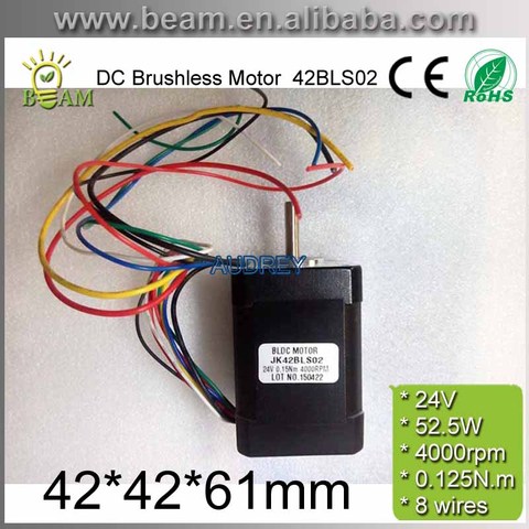 FREE SHIPPING 0.125N.m 24V 52.5W 42mm Square Brushless dc motor with Hall Low Noise 4000rpm BLDC Motor 42BLS02 ► Photo 1/1