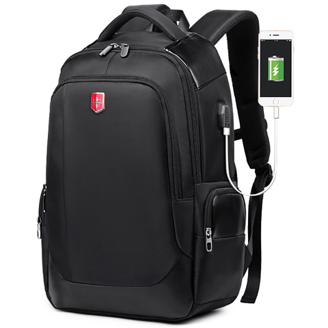 Waterproof Travel Backpack 15.6inch Laptop Men's Backpacks External USB Charge Bag Leisure Nylon School Bag Male Bagpack Mochila ► Photo 1/1