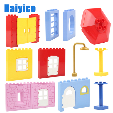 Large building blocks accessories compatible Duplos City scene houses Big size bricks Assemble Toys Column Gate wall Window Gift ► Photo 1/6