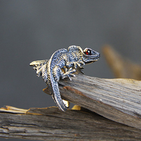 Adjustable Lizard  Ring Cabrite Gecko Chameleon Anole Jewelry Free Size gift idea free ship ► Photo 1/6