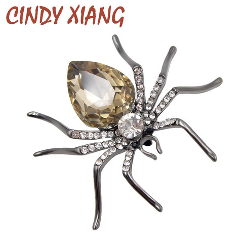 CINDY XIANG 3 Colors Choose Crystal Spider Brooches for Women Fashion Gun-black Plated Insect Brooch Pin Exquisite Jewelry Gift ► Photo 1/6