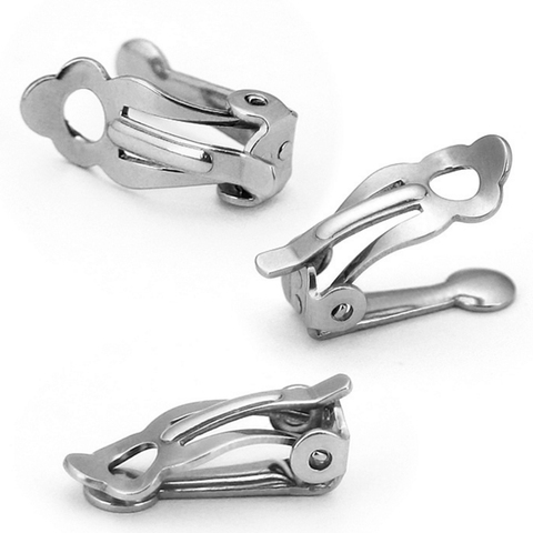 20pcs/lot New Stainless Steel Ear Clip 4mm Blank Base Earrings Popular Accessories for Jewelry Wholesale ► Photo 1/6