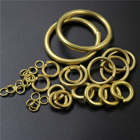 20pcs Solid brass Open O ring seam Round jump ring Garments shoes Leather craft bag Jewelry findings repair connectors ► Photo 1/6