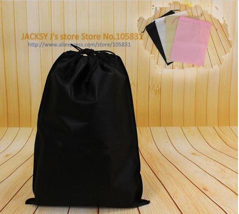 50x Custom Logo Printed Eco Non-Woven Black Color Shoe Bag with drawstring Gift Bags for travel / carrying / shopping ► Photo 1/5