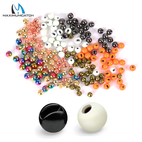 Maximumcatch 25pcs/lot 2.4mm-4.0mm Plated Slotted Tungsten Beads Nymph Fly Tying Beads Multi Color Fly Tying Materials ► Photo 1/6