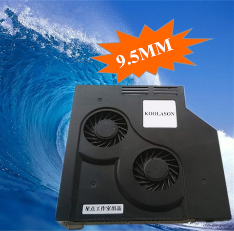 KOOLASON 9.5mm Ultrathin Laptop notebook CD Drive modified Air Cooling Cooler SATA Adjust Speed ventilation Fan turbo Radiator ► Photo 1/6