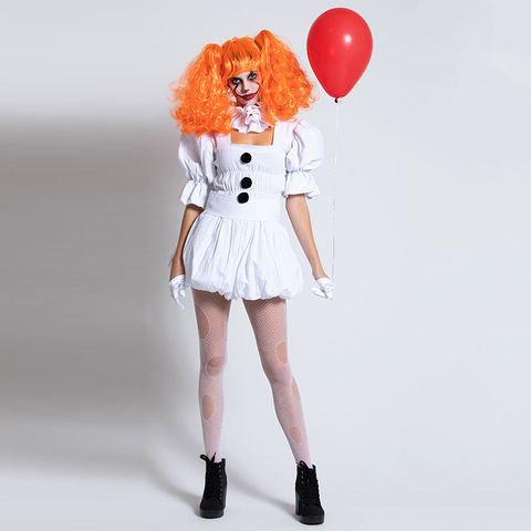 Stephen King's It Costume for women Girl Pennywise Costume Adult Women Terror Clown costume for Halloween Fancy Party Dress ► Photo 1/6