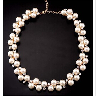 Wholesale Fashion Jewelry Star Pop All Pearl Choker Neckalce For Women 2015 New Statement Collar Necklaces ► Photo 1/2