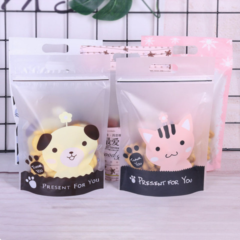 10pcs Cute Cartoon Gifts Bags  Self-adhesive Plastic Bags Christmas Cookie Packaging For Biscuits Candy Food Cake Package ► Photo 1/6