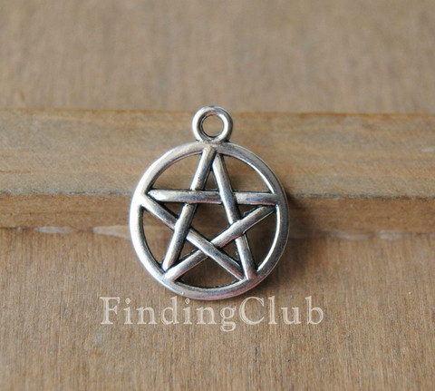 30 pcs  Silver Color/Bronze Wicca Pentacle star of david Charms Pendant Metal Bracelet Necklace Jewelry Findings A326/A323 ► Photo 1/5