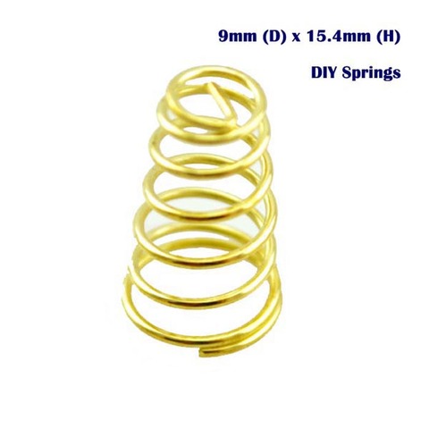 (5 PCS/ lot) 9x15.4mm DIY Springs LED Flashlight DIY Parts Switch Spring Gold Plated Battery Driver Contact Support Springs ► Photo 1/2