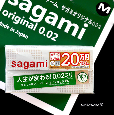 Qinsawaka select 10 pcs Made in Japan 0.02mm super thin like not wearing condom SAGAMI ORIGINAL NO Rubber Polyurethan  M sex men ► Photo 1/6