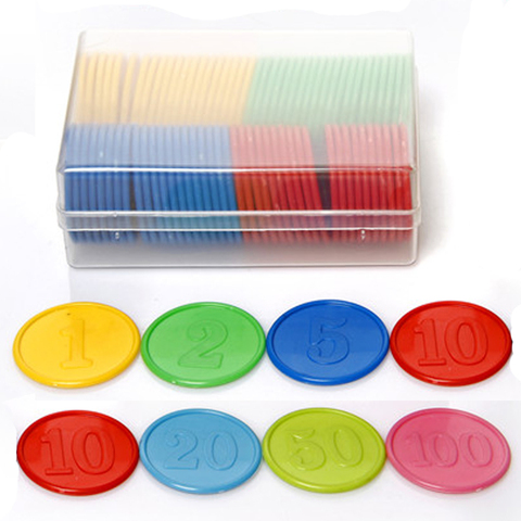 80PCS/Lot plastic poker chips chip value 1 2 3 5 10 20 50 100 large and small numbers for gaming tokens coins playing game chips ► Photo 1/1