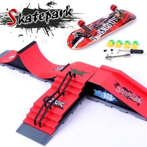 Finger Skateboards Skate Park Ramp Parts for Tech Practice Deck Children Gift Set  Fingerboard Toys ► Photo 1/6