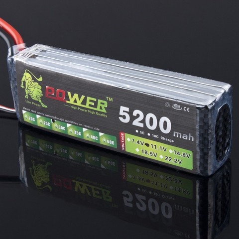 High-Quality LION POWER Lipo 3S Battery 11.1v 5200mAh 30C Battery For RC Helicopter RC Car Boat Quadcopter Remote Control Toys ► Photo 1/5