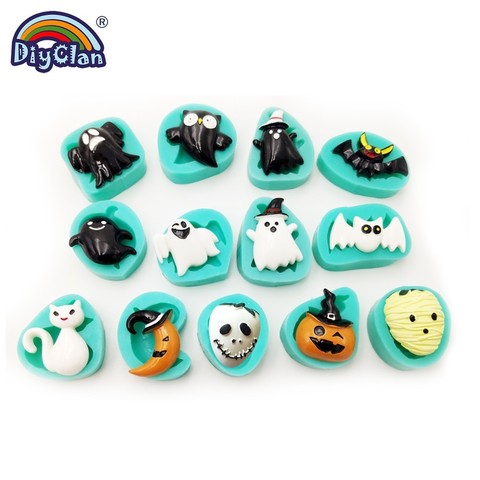 Halloween 13 Kinds Of Silicone Molds For Ghost Candy Bat Pumpkin Chocolate Fondant Figures Cake Decoration Crafts Silicone Mold ► Photo 1/6