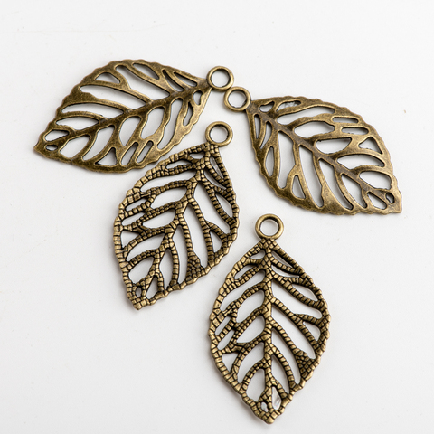 Hollow Leaf DIY Alloy Pendant For Jewelry Needlework Charms Jewelry Findings & Components For Jewelry Making #JZ105 ► Photo 1/5