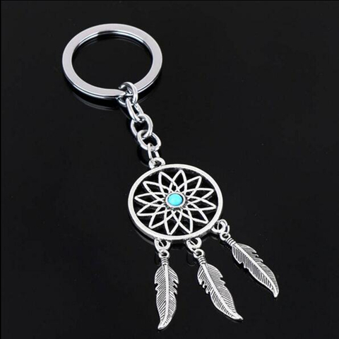 2022 NEW Fashion Feather Wind Chimes Dream Catcher Key Chain Holder Keyring Key Chain Rings Women Men Jewelry ► Photo 1/4