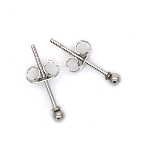 ag01 Titanium Brief Small Round Balls 2mm to 8mm Stud Earrings 316l Stainless Steel Earring IP Plating No Fade Allergy Free ► Photo 1/3